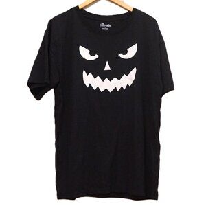 10 Threads Black Tee with Jack O’ Lantern White Face Short Sleeve Men’s XL NWT
